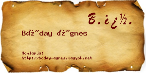 Bóday Ágnes névjegykártya
