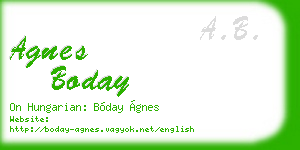 agnes boday business card